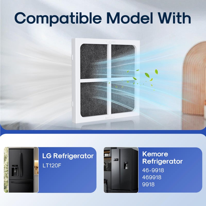 ICEPURE AF004 Refrigerator Air Filter Replacement for LG LT120F, Kenmore Elite 469918, 9918, ADQ73214402, ADQ73214404, ADQ73334008, 4PACK - Image 3
